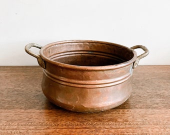 Vintage Turkish Copper Hand-Forged Cooking Pot