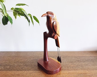 Vintage Handmade Carved Wooden Bird