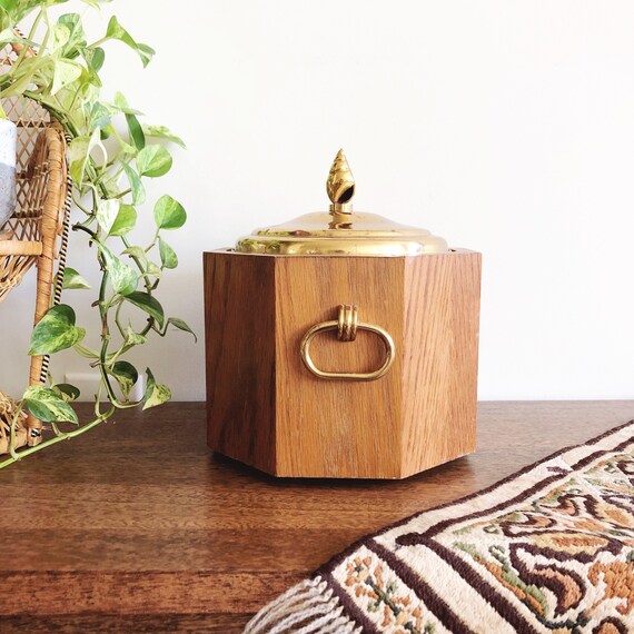 vintage wooden ice bucket
