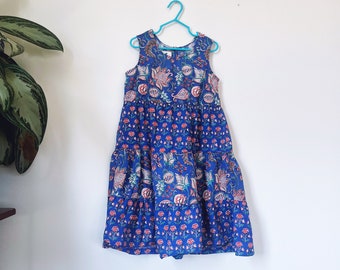 Vintage Girl’s 5T Indian Cotton Block Print Dress