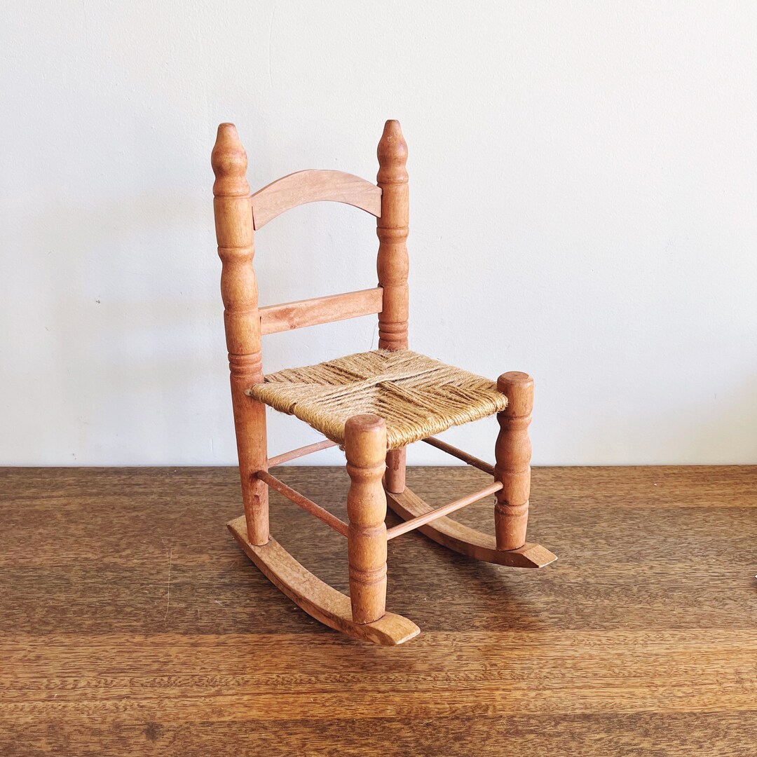 Vintage Wooden Rocking Chair Plant Stand Etsy