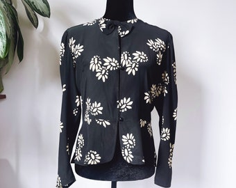Vintage Italian Silk Blend Feminine Blouse
