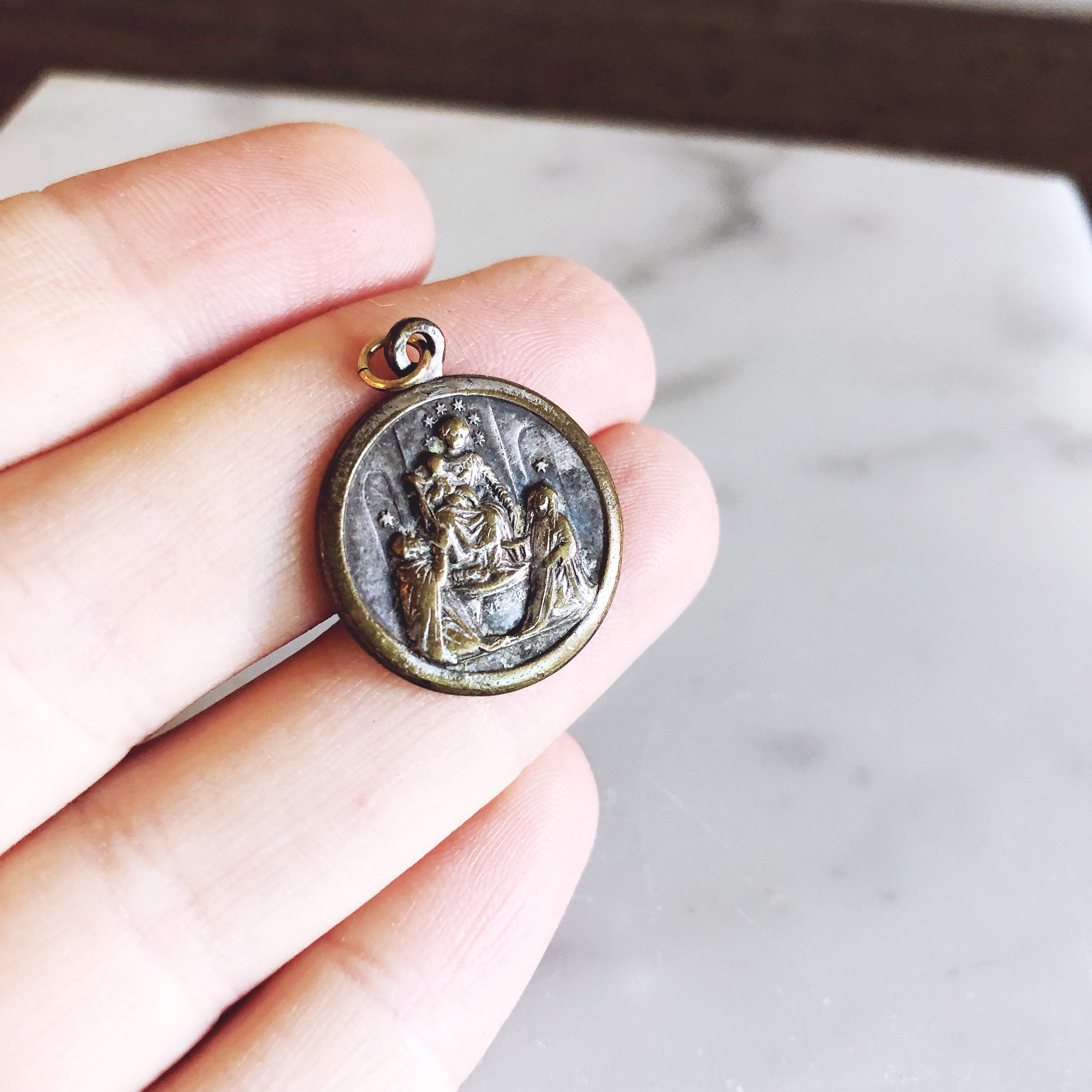 Vintage Italian Sacred Heart of Jesus Medal Pendant - Etsy