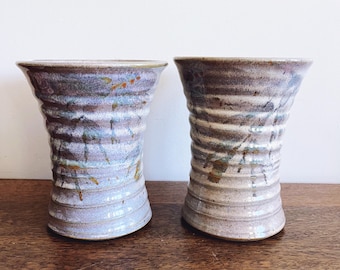 Pottery Pitcher / Jug / Vase - Hand Painted / Formed, Drip Glaze Cream ...