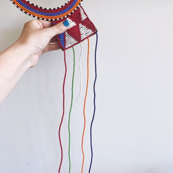 Vintage Maasai Beaded Wedding Necklace - image 8