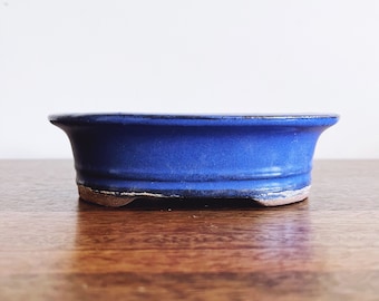 Vintage Ceramic Indigo Bonsai Pot