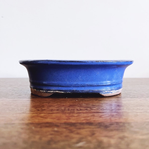 Vintage Ceramic Indigo Bonsai Pot