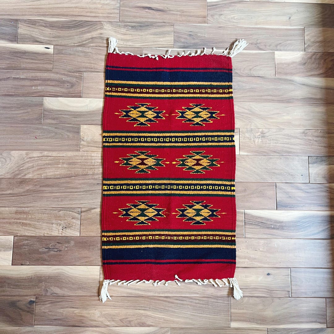 Vintage Zapotec Oaxacan Mexican Wool Rug - Etsy