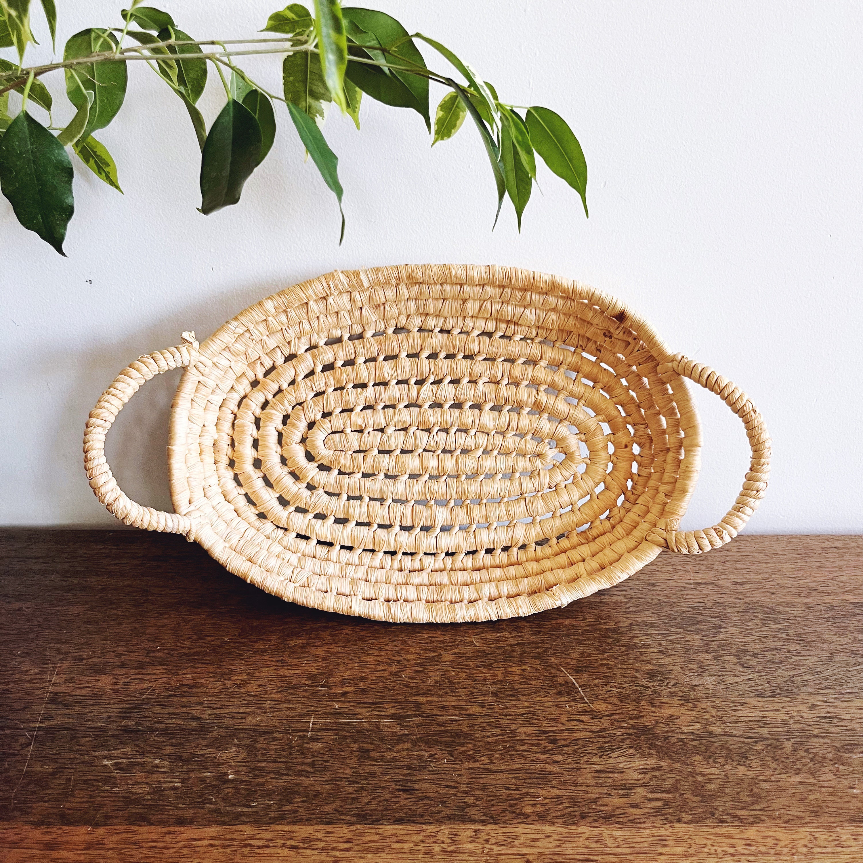 Vintage Woven Seagrass Basket 