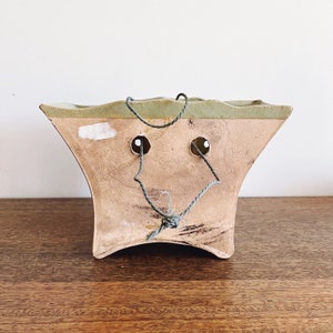 Vintage Celadon Ceramic Hanging Planter image 6