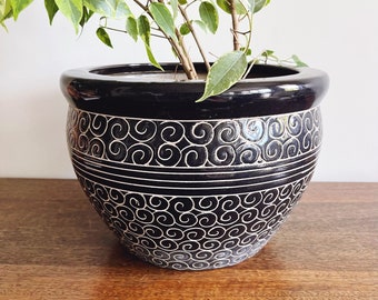 Vintage Hand Painted Ceramic Planter