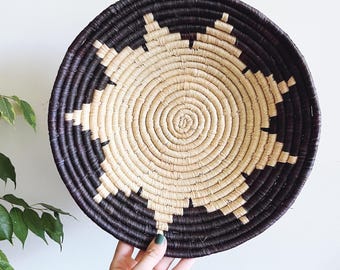 Vintage Ugandan Palm Coil Basket