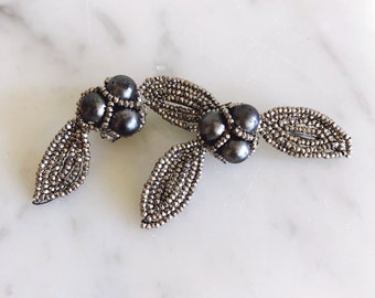 Vintage Steel Beaded Shoe Clips