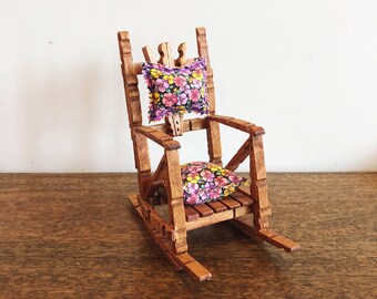 Vintage Mini Wooden Rocking Chair