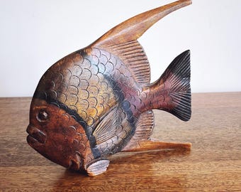 Vintage Carved Wooden Fish