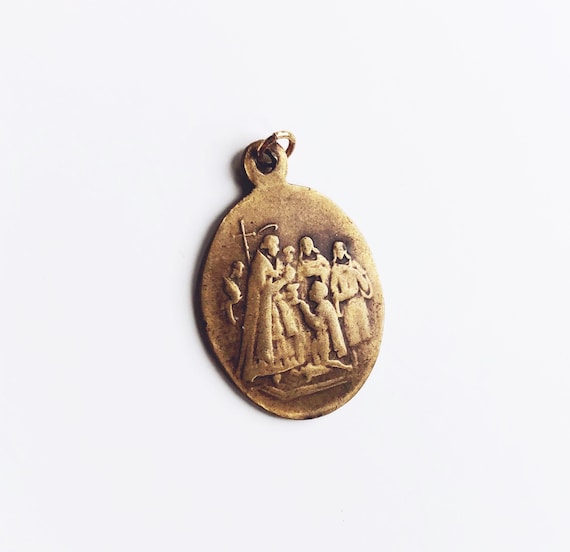 Vintage Italian Brass First Communion Catholic Pe… - image 2