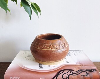 vintage 90s southwestern pottery terra cotta bowl