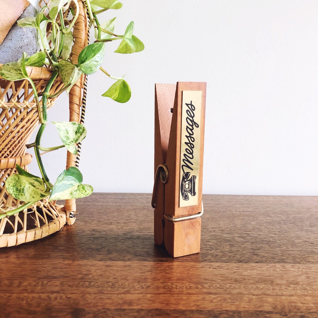 Vintage Oversized Clothespin Messages Organizer Etsy