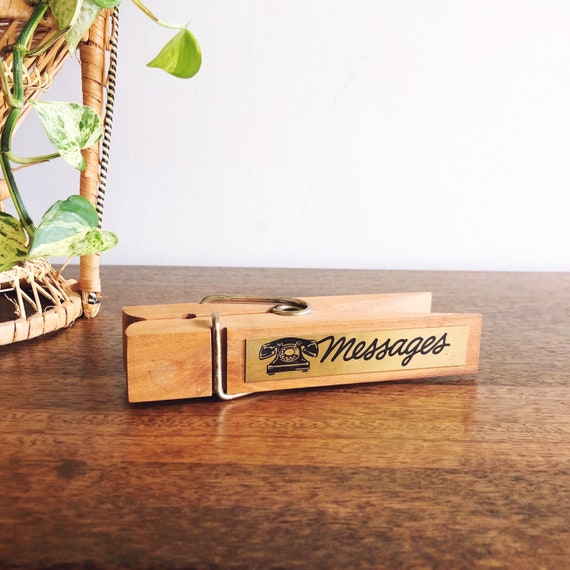 Vintage Oversized Clothespin Messages Organizer Etsy