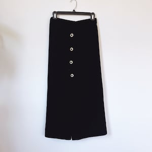 Vintage 80s Ann Hobbs for Cattiva Black Velvet Skirt image 1