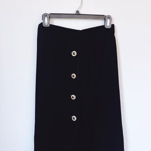 Vintage 80s Ann Hobbs for Cattiva Black Velvet Skirt image 2