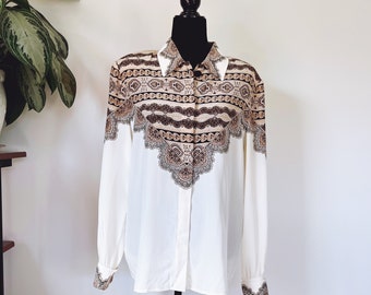 Vintage Adrianna Papéll Silk Blouse
