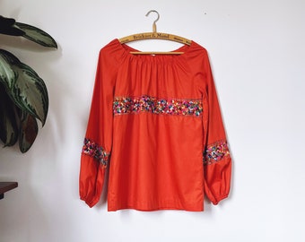 Vintage 1970s Mexican Embroidered Women’s Top