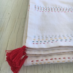 Kantha inspired Baby Quilt / Linen Baby Quilt / Hand quilted Quilt / Whole cloth Quilt/ Crib Blanket / Baby Shower Gift