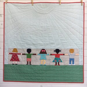 Made to order Hand in Hand Baby Quilt, Paper Pieced Baby  Quilt, Stroller blanket, Handmade Mini quilt, Crib blanket, Baby Wallhanging