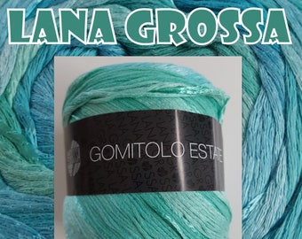 1 ball 200 grams GOMITOLO ESTATE Lana Grossa light turquoise light blue gradient yarn color 305 lot 2511