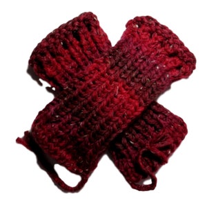 Cuffs Arm cuffs Colour play Wine red Dark red Ruby red Brown red Pearl ruby red with a gentle touch of salmon coarse knit Lana Grossa image 1