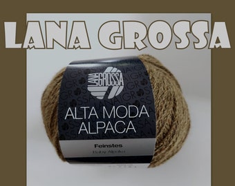 5 Knäuel 250 Gramm ALTA MODA ALPACA von Lana Grossa in Ocker Olivbraun Farbe 050 Partie 859201