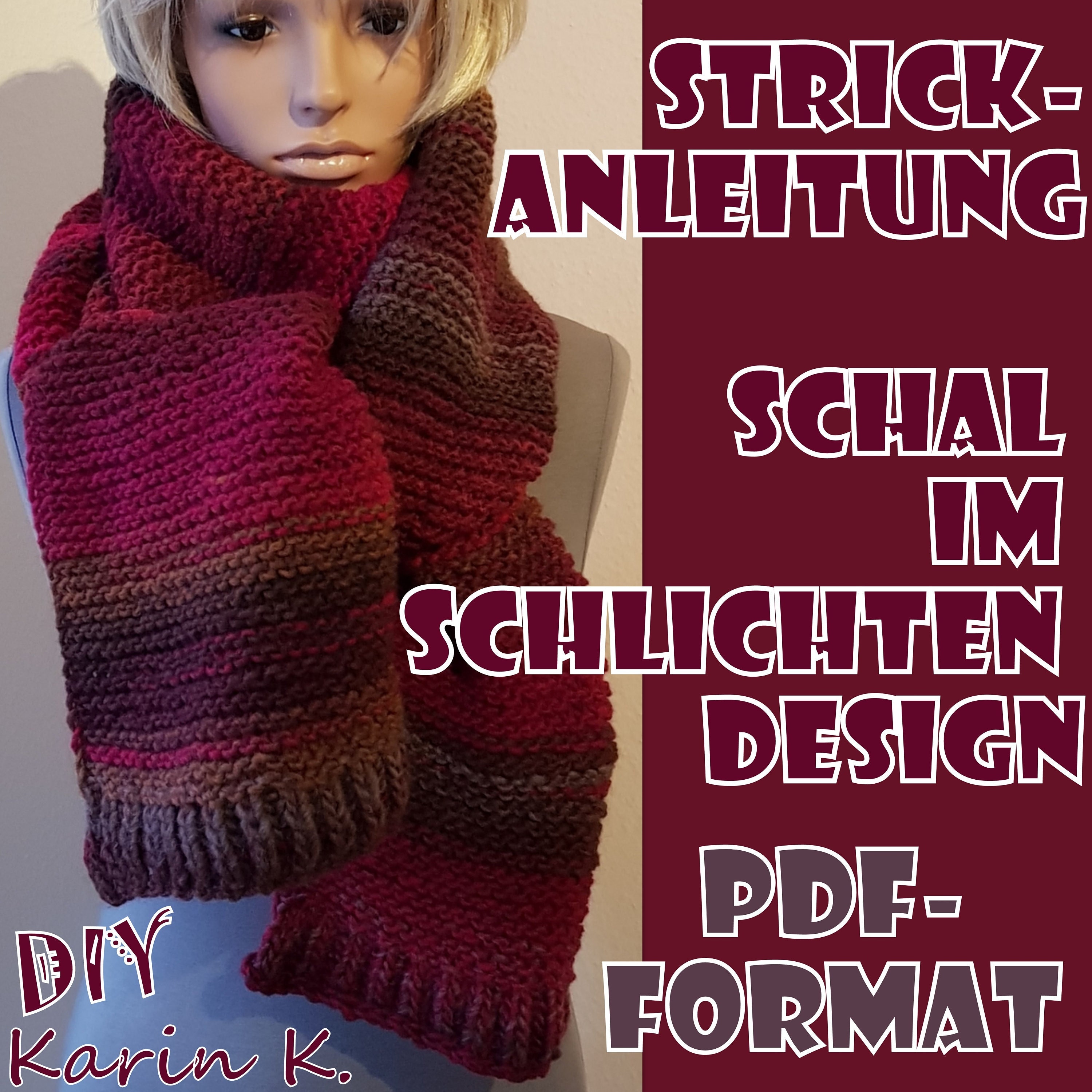 KNITTING INSTRUCTIONS PDF File in German SCARF DIY Step-by-step Knitting  Instructions Suitable for Beginners - Etsy | 