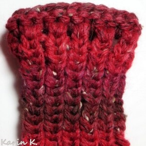Cuffs Arm cuffs Colour play Wine red Dark red Ruby red Brown red Pearl ruby red with a gentle touch of salmon coarse knit Lana Grossa image 10