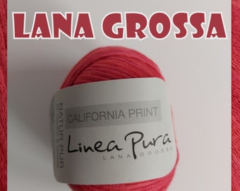9 Knäuel 450 Gramm California Print Linea Pura von Lana Grossa Koralle Rot Hellrot Farbe 307 Partie 28901