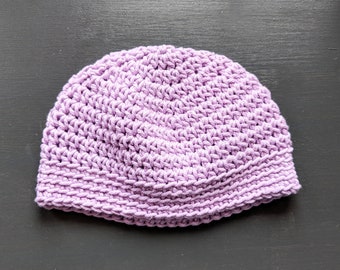 Baby- Hat- 1-2 Months-  Beanie - Purple- Light Purple