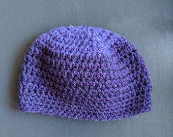 Baby- Hat- 1-2 Months-  Beanie - Purple