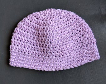 Baby- Hat- 1-2 Months-  Beanie - Purple- Lilac