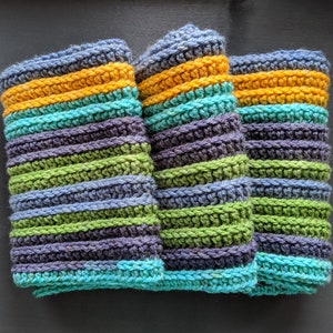 Scarf- Yellow- Aqua- Blue- Purple