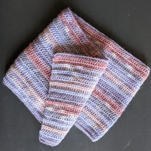 Scarf - Shawl - Purple - Wool Blend - Lightweight