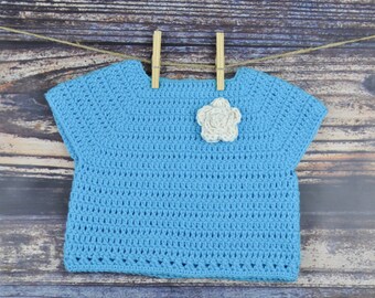 Blue Sweater - Toddler - Flower