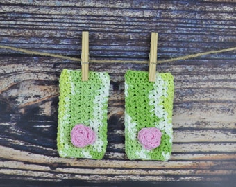 Green and Pink Flower Legwarmers - Baby