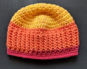 Toddler- Hat-  Beanie - Yellow- Orange- Red