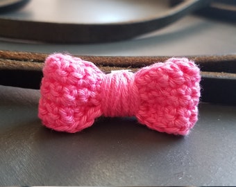 Hot Pink Dog Collar Bow- Small