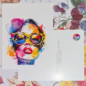 Pop Art Style Postcard stationery for penpals postcrossing and love notes