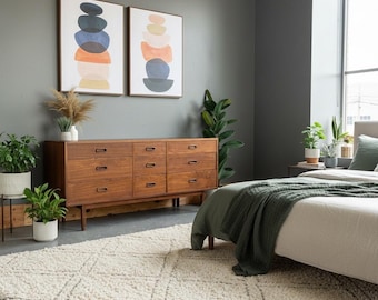 SOLD ** 1980s Drawer Mid Century Dresser