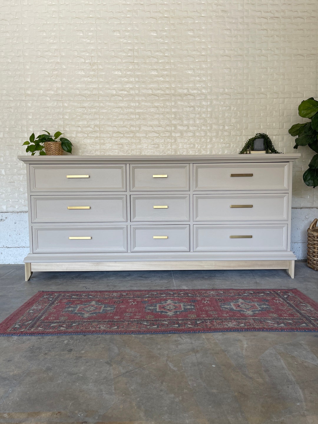 SOLD Beige Solid Oak Dresser Etsy