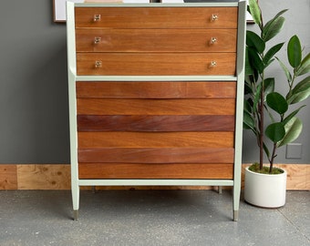 Sold! Olive & Walnut Tall Dresser