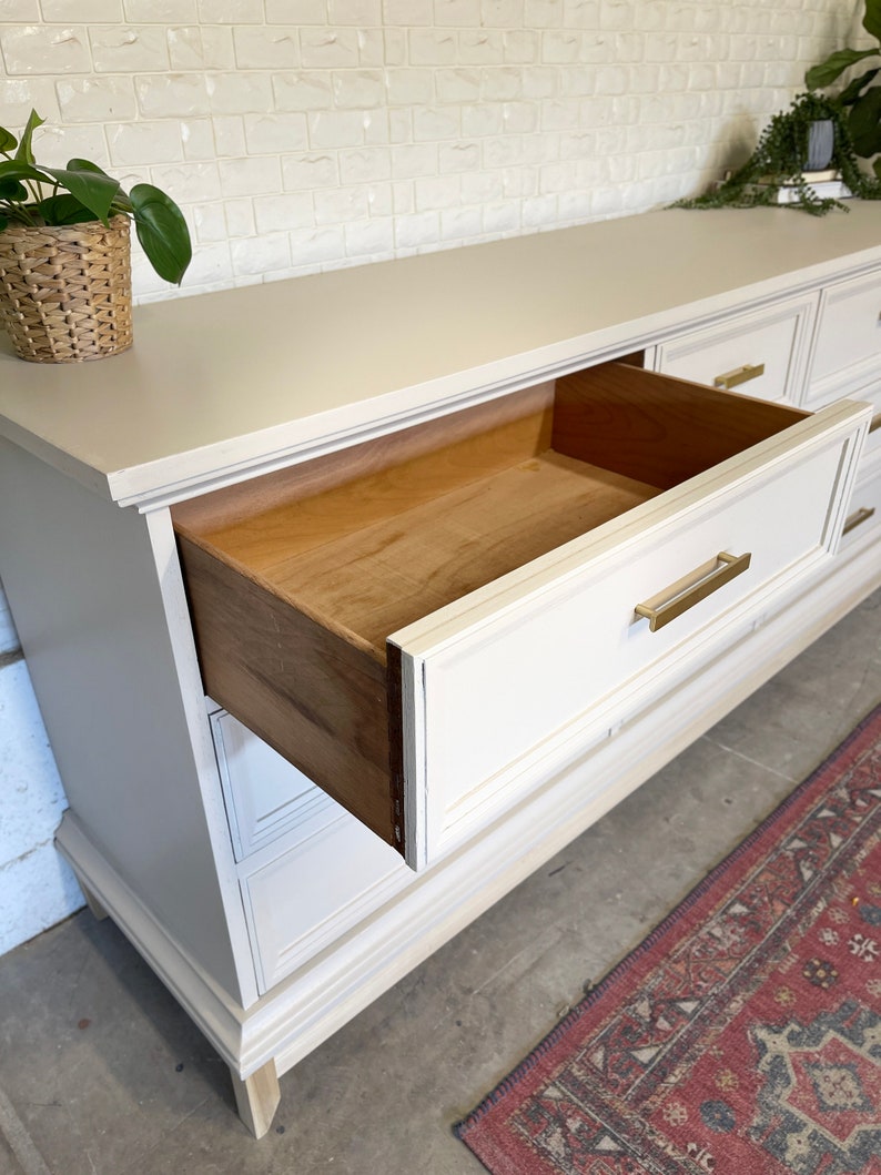 SOLD Beige Solid Oak Dresser Etsy