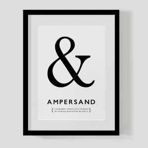 AMPERSAND poster print – & – custom colours – designer print – typographic poster – FREE SHIPPING